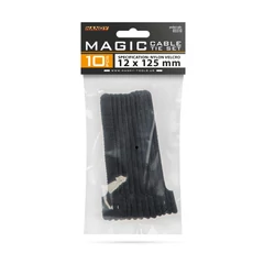 Handy Magic tépőzáras vezetékkötegelő szett, 12×125 mm, 10 darabos csomag - fekete
