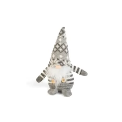 Karácsonyi skandináv manó szürke kötött sapkával - 25 cm