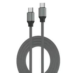 LDNIO extra erős USB-C/USB-C fonott kábel, 65W, 2m (szürke)