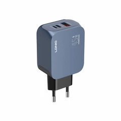 LDNIO Q6 45W GaN hálózati gyorstöltő többportos kialakítással (USB-C + Lightning + USB-A)