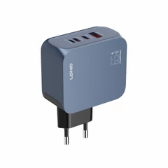 LDNIO Q7 65W GaN hálózati gyorstöltő többportos kialakítással (2xUSB-C + Lightning + USB-A)