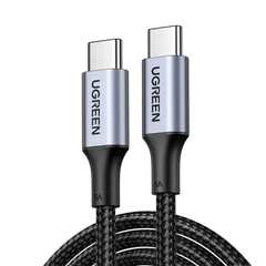 UGREEN fonott USB-C/USB-C töltő- és adatkábel E-Marker chippel, 100 W, 3 m - Fekete