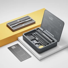 Xiaomi Atuman újratölthető elektromos csavarhúzó készlet - 86 bittel, 9 kiegészítő szerszámmal és mágneses munkalappal