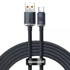 Baseus Crystal Shine USB/USB-C kábel, 100W, 1,2m (Fekete)