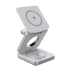 BlitzWolf BW-IW30 MagSafe vezeték nélküli töltőállvány, 15W (ezüst)