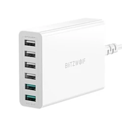 BlitzWolf BW-S15 gyorstöltő 6 féle kimenettel, 60W - Fehér