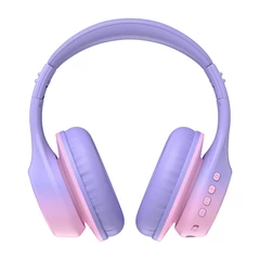 EarFun K4 vezeték nélküli gyerek fejhallgató, hangerőkorlátozás, LED világítás, 90 óra üzemidő - Lila
