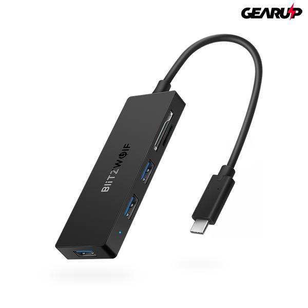 BlitzWolf® BW-TH4: 5 az 1-ben USB 3.0 Type-C elosztó HUB SD TF kártyaolvasóval BlitzWolf® BW-TH4: 5 az 1-ben USB 3.0 Type-C elosztó HUB SD TF kártyaolvasóval
