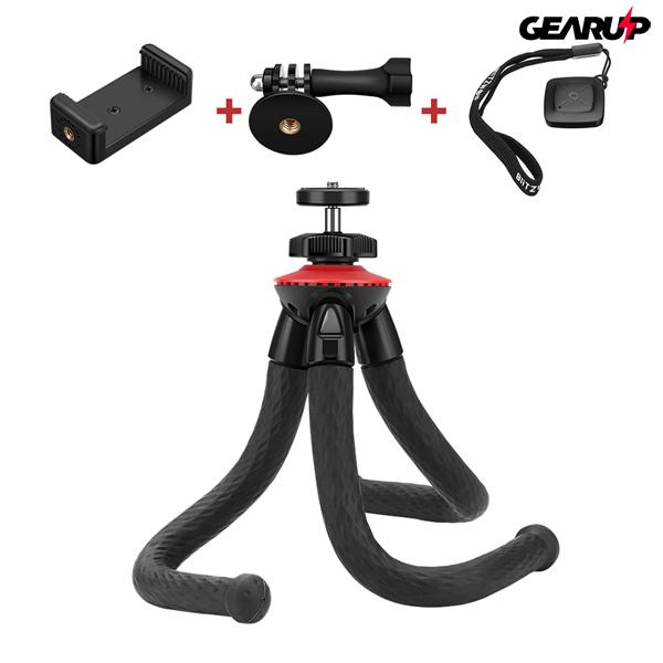 BlitzWolf® BW-BS7: Octopus hajlítható lábú bluetooth selfie bot okostelefonhoz és kamerához - Fekete BlitzWolf® BW-BS7: Octopus hajlítható lábú bluetooth selfie bot okostelefonhoz és kamerához - Fekete