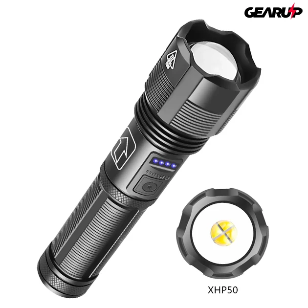 Kép 3/5 - BIKIGHT XHP50 1800lm zseblámpa, 18650-es akkumulátorral - Fekete