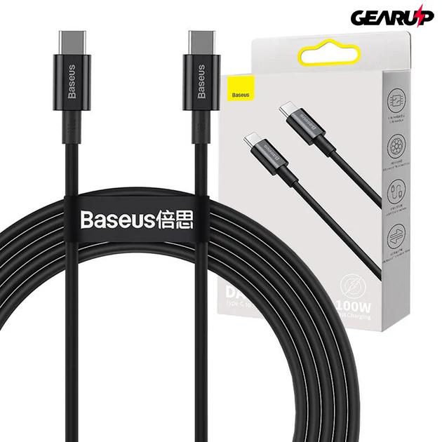 Kép 2/6 - Baseus Superior Series USB-C-USB-C kábel, 100 W, 1 m (fekete)