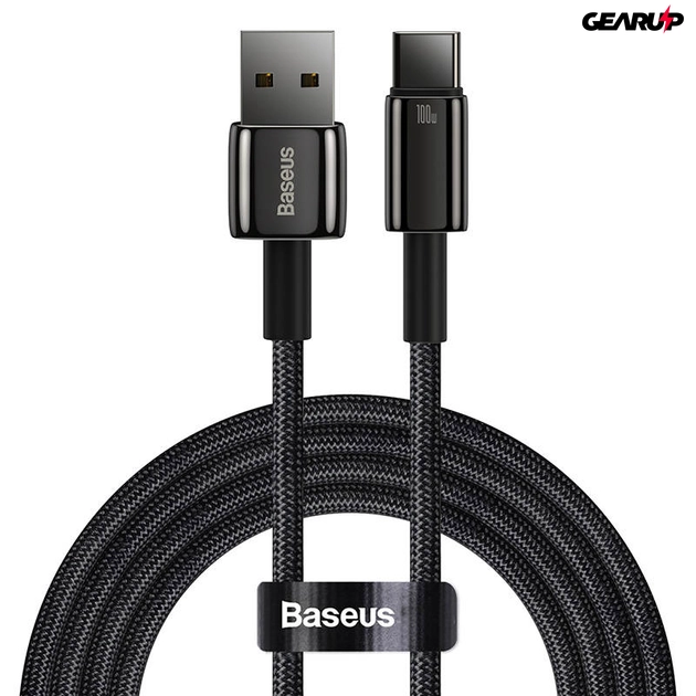 Baseus Tungsten Gold USB-USB-C kábel, 100W, 2m (fekete)