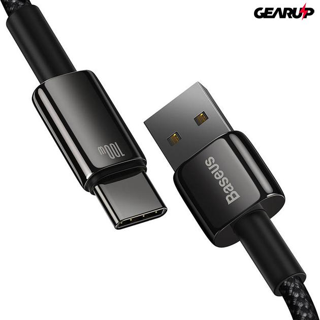 Baseus Tungsten Gold USB-USB-C kábel, 100W, 2m (fekete)