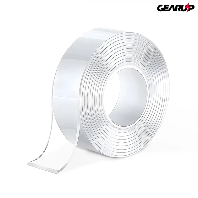 Kép 1/3 - Extra erős kétoldalas Nano ragasztószalag, mosható és újra felhasználható, 300 x 3 cm