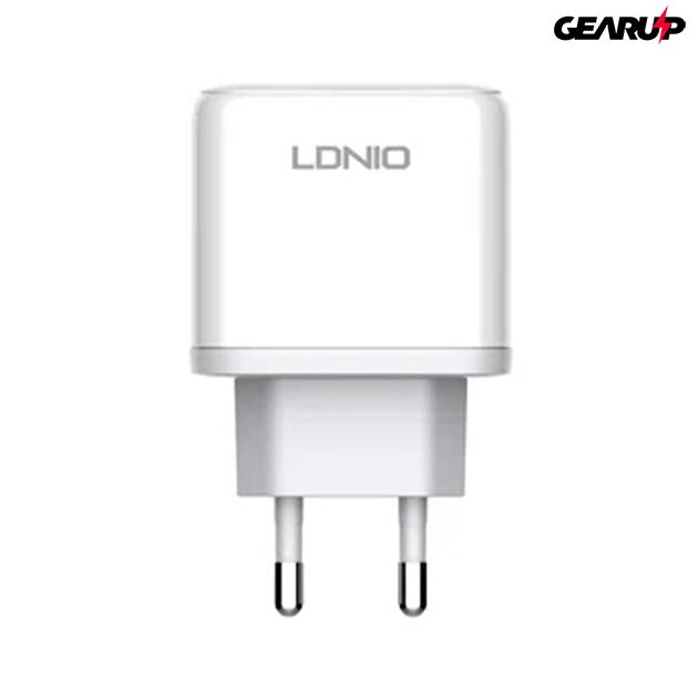 LDNIO gyorstöltő USB és USB-C kimenettel + Lightning kábellel, 45W