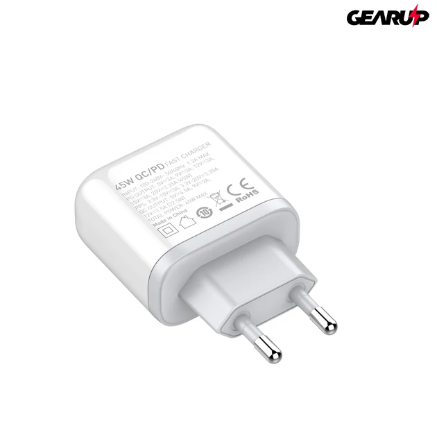 Kép 6/10 - LDNIO gyorstöltő USB és USB-C kimenettel + USB-C kábellel, 45W