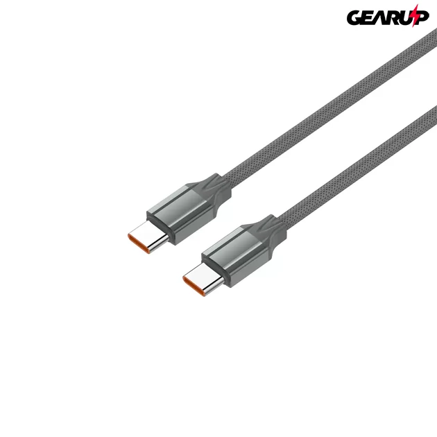 Kép 1/6 - LDNIO extra erős USB-C/USB-C kábel, 100W, 1m (szürke)