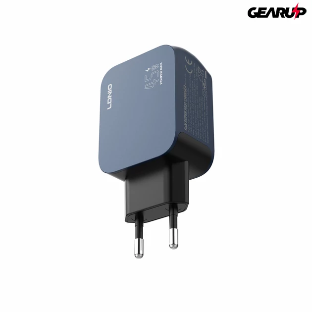 Kép 3/7 - LDNIO Q6 45W GaN hálózati gyorstöltő többportos kialakítással (USB-C + Lightning + USB-A)