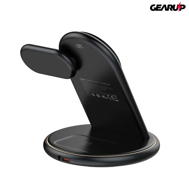 Kép 6/7 - LDNIO 5 az 1-ben vezeték nélküli töltőállvány – telefon/fülhallgató/okosóra töltés + éjjeli fény, telefontartó