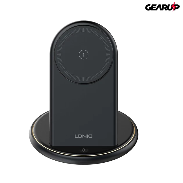 Kép 2/7 - LDNIO 5 az 1-ben vezeték nélküli töltőállvány – telefon/fülhallgató/okosóra töltés + éjjeli fény, telefontartó