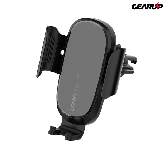 Kép 2/10 - LDNIO autós vezeték nélküli telefon töltő, Qi 15W (fekete)