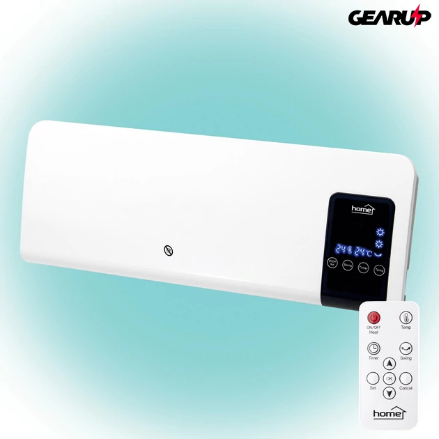 Kép 3/6 - Somogyi Home FKF 59201 fali ventilátoros fűtőtest LCD kijelzővel, STOP programmal, távirányítóval, 2000 W