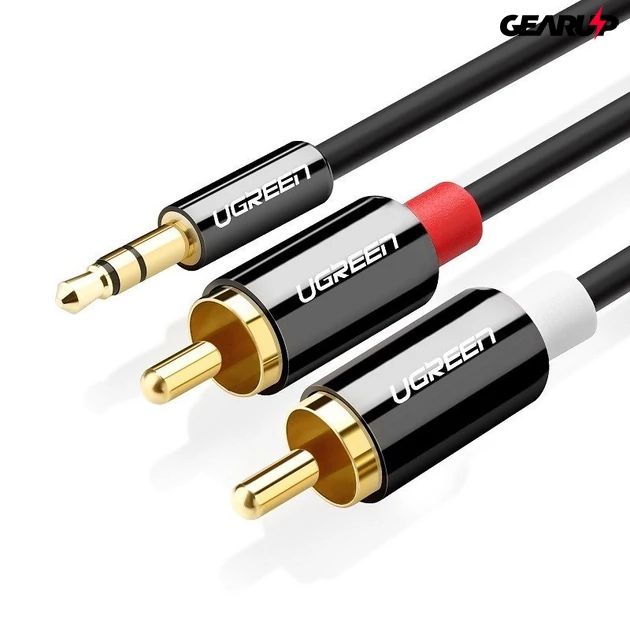 Kép 1/2 - UGREEN AV116 átalakító kábel 3,5 mm Jack - 2x RCA, 1,5m (fekete)