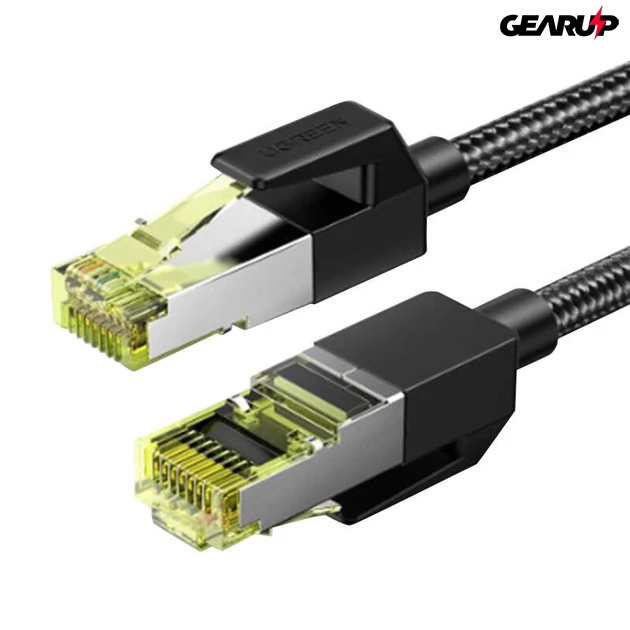 Kép 1/2 - UGREEN RJ45 fonott hálózati kábel, CAT7, 1m (fekete)