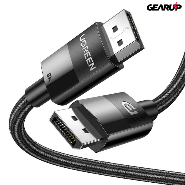 Kép 1/3 - UGREEN extra erős 8K DisplayPort 1.4 kábel, 1m (fekete)