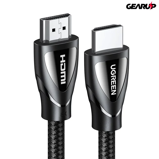 Kép 1/3 - UGREEN 8K HDMI kábel fonott burkolattal, 48Gbps, 2m - Fekete