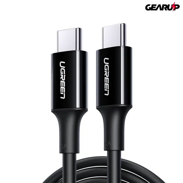 Kép 1/2 - UGREEN USB-C/USB-C gyorstöltő és adatkábel E-Marker chippel, 100W, 1 m - Fekete