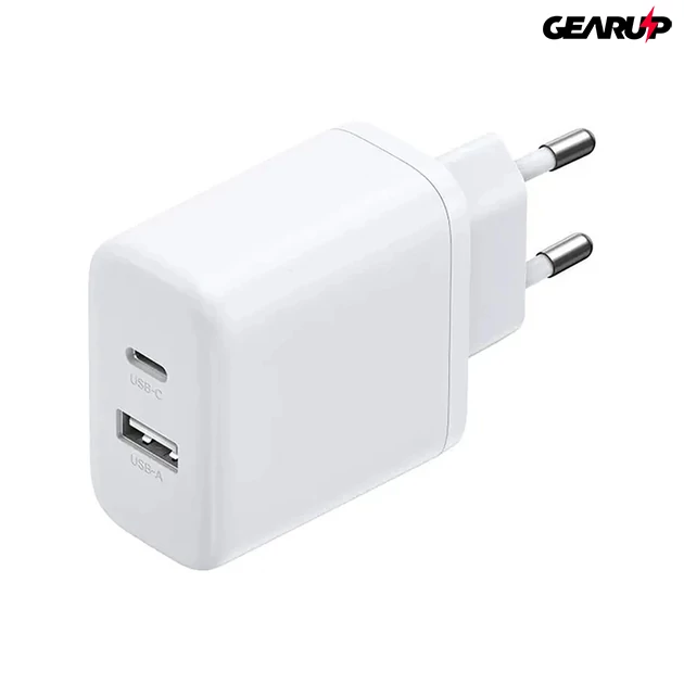 Kép 3/3 - UGREEN 20W-os fali gyorstöltő, dupla porttal (USB-A és USB-C) - Fehér