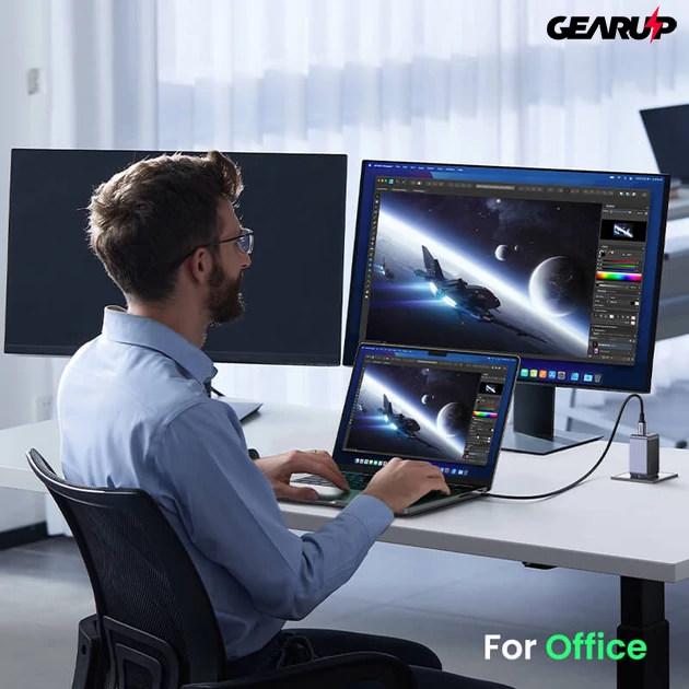 Kép 4/9 - UGREEN Nexode GaN töltő adapter, 65W, 3 port