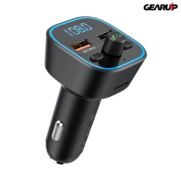 Kép 1/7 - BlitzWolf® BW-BC1: USB szivargyújtóba dugható autós töltő és FM transzmitter 1