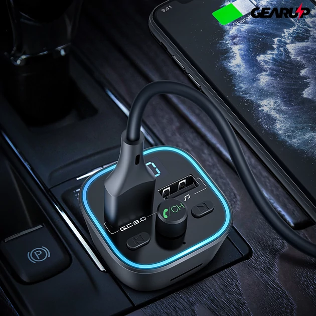 Kép 2/7 - BlitzWolf® BW-BC1: USB szivargyújtóba dugható autós töltő és FM transzmitter