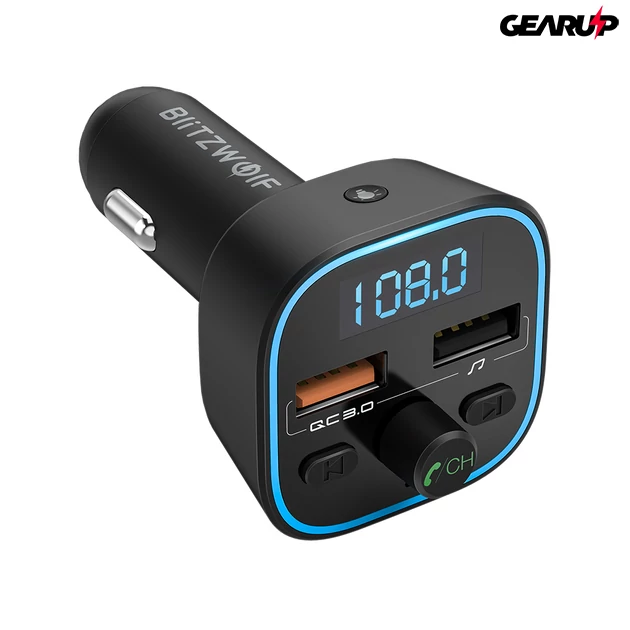 Kép 5/7 - BlitzWolf® BW-BC1: USB szivargyújtóba dugható autós töltő és FM transzmitter