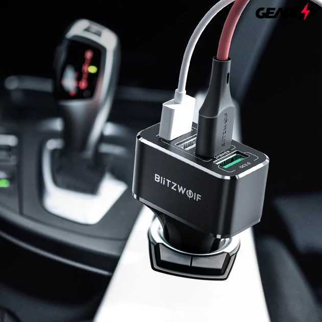 Kép 5/5 - BlitzWolf® BW-SD3: USB szivargyújtóba dugható autós töltő 4 porttal - 50W 5