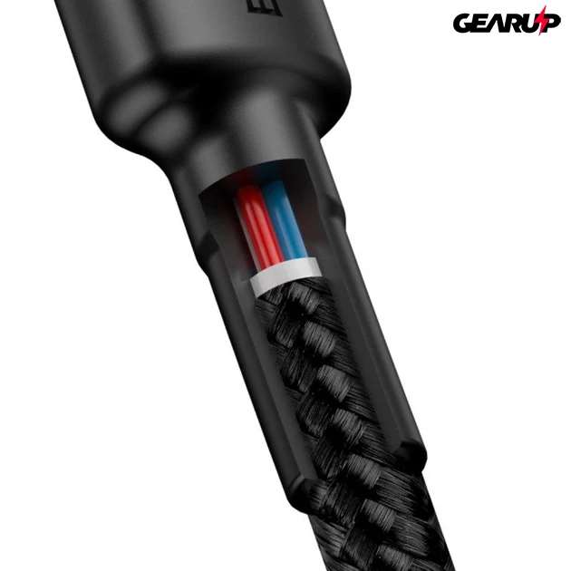 Kép 5/6 - Baseus Cafule kábel - PD 2.0, QC 3.0 - 60 W USB-C – USB-C PD 1m (fekete-szürke)