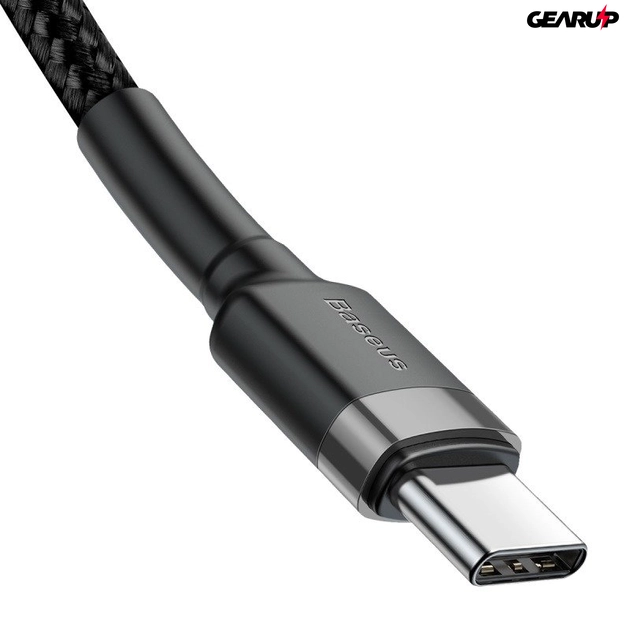 Baseus Cafule kábel - PD 2.0, QC 3.0 - 60 W USB-C – USB-C PD 1m (fekete-szürke)