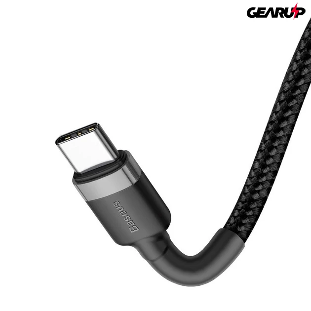 Kép 4/6 - Baseus Cafule kábel - PD 2.0, QC 3.0 - 60 W USB-C – USB-C PD 1m (fekete-szürke)