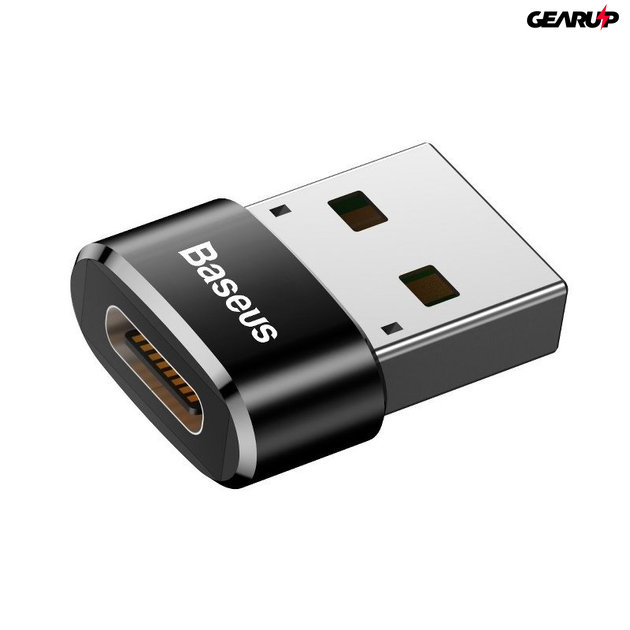 Baseus USB-C/USB-A adapter 3A (fekete)