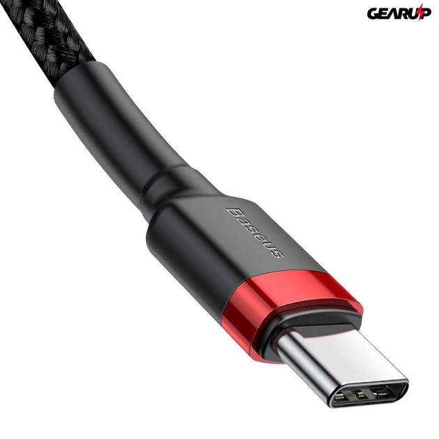 USB-C – USB-C PD Baseus Cafule PD 2.0 QC 3.0 kábel 60 W 1 m (fekete-piros)