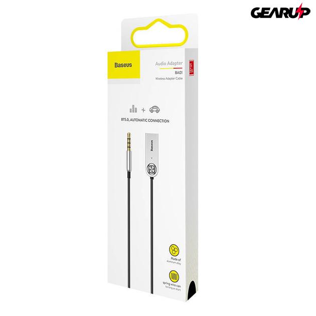 Baseus vezeték nélküli audio adapter AUX Bluetooth 5.0 (fekete)