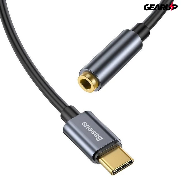 Kép 2/4 - Baseus L54 USB-C audioadapter + 3,5 mm-es mini jack csatlakozó (szürke)