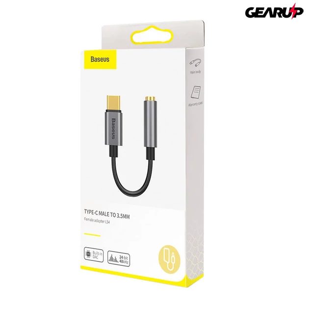 Kép 4/4 - Baseus L54 USB-C audioadapter + 3,5 mm-es mini jack csatlakozó (szürke)