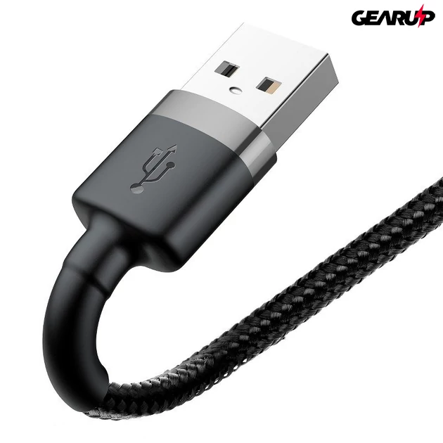 Kép 5/9 - Baseus Cafule USB/Lightning kábel 2A 3m (szürke-fekete)