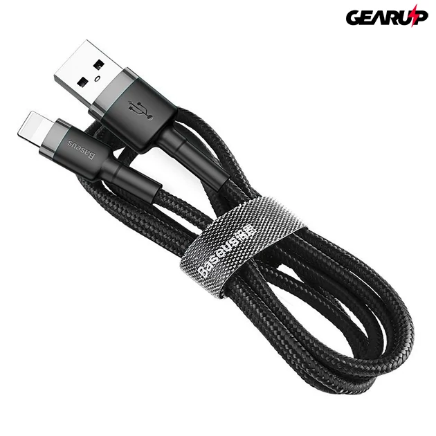 Kép 2/9 - Baseus Cafule USB/Lightning kábel 2A 3m (szürke-fekete)