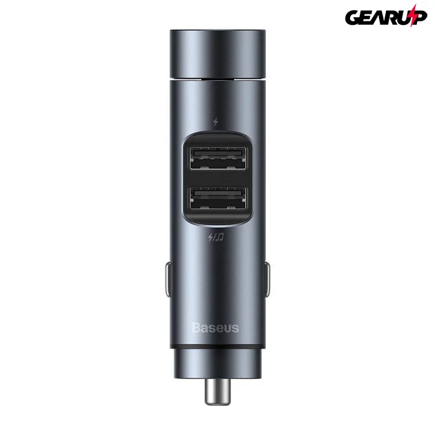 Kép 2/8 - FM adó Baseus Energy Column Bluetooth 5.0 2x USB 3.1A (szürke)