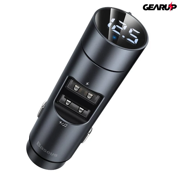Kép 1/8 - FM adó Baseus Energy Column, Bluetooth 5.0, 2x USB, 3.1A (szürke)