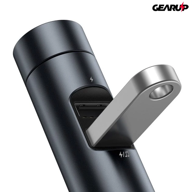 Kép 5/8 - FM adó Baseus Energy Column Bluetooth 5.0 2x USB 3.1A (szürke)